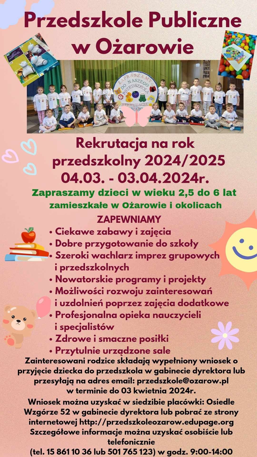 Rekrutacja na rok przedszkolny 2024/2025 - Obrazek 1