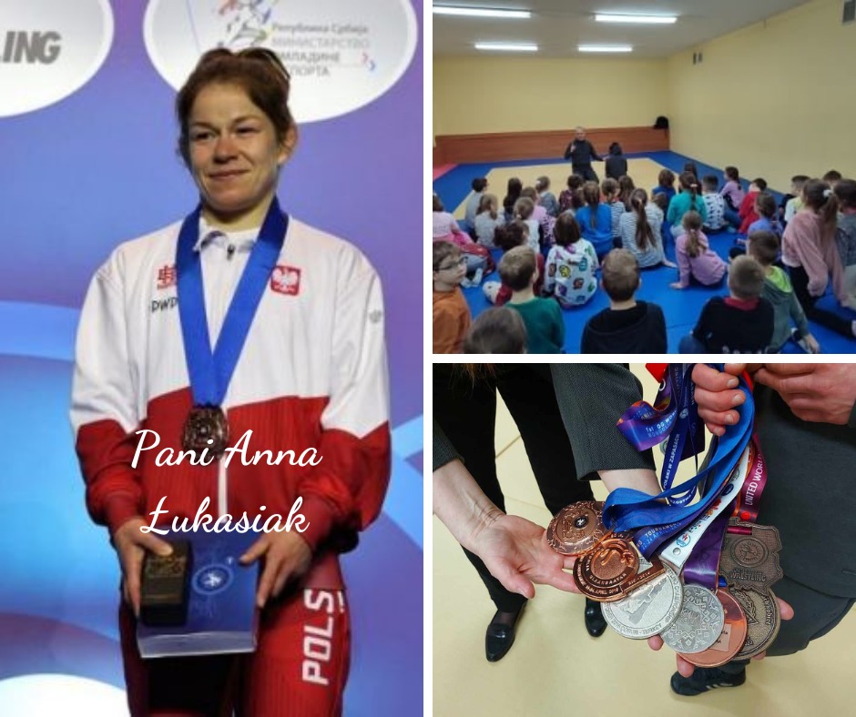 Gość specjalny w naszej szkole  - spotkanie z panią Anną Łukasiak - medalistką Mistrzostw Świata  - Obrazek 1