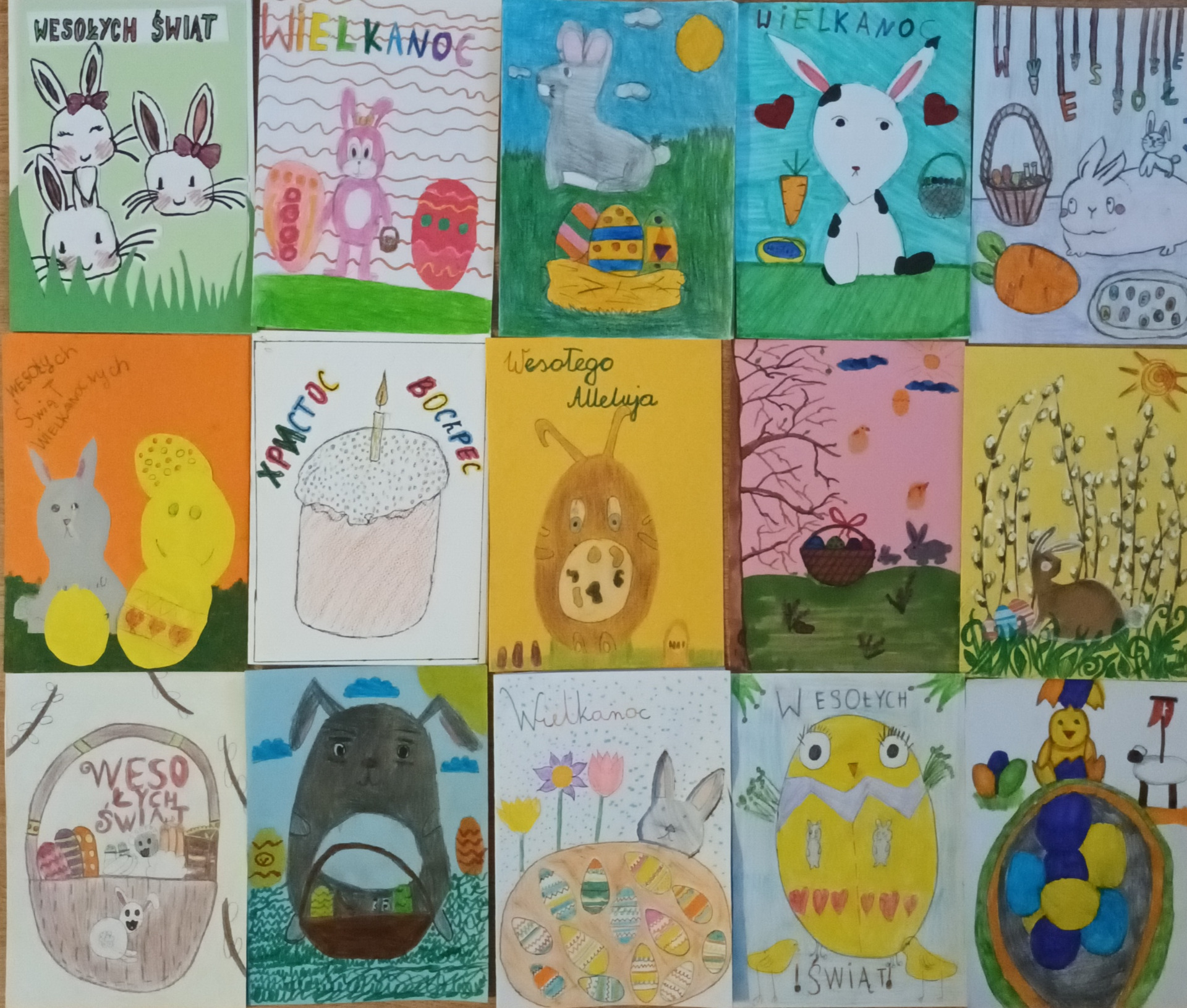 Karty Wielkanocne wykonane przez uczniów klas 3-7.jpg