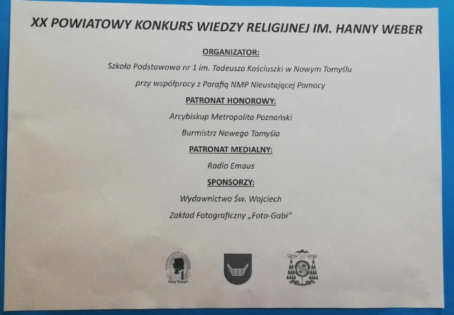 XX POWIATOWY KONKURS RELIGIJNY im. Hanny Weber w Nowym Tomyślu - Obrazek 4