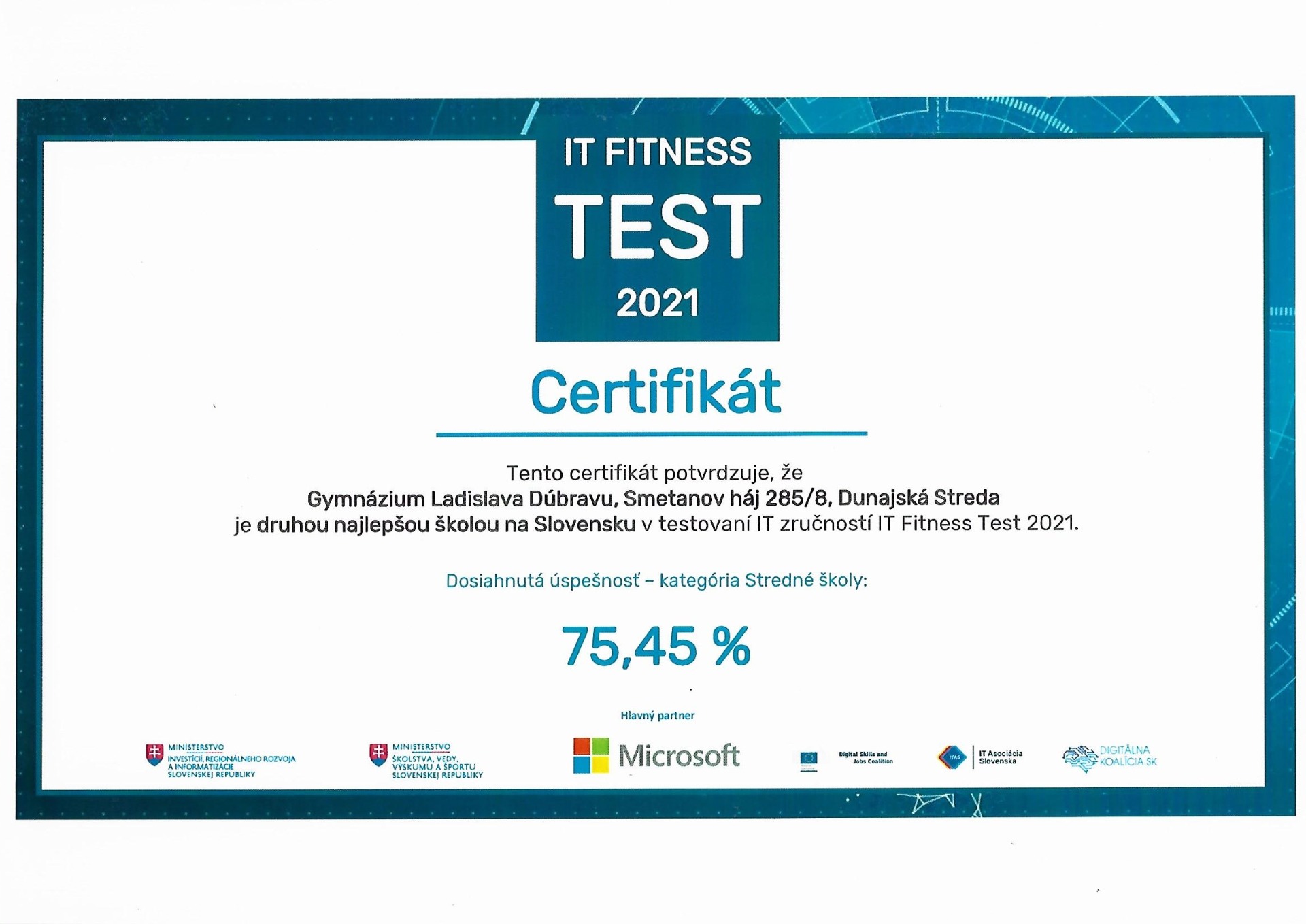 IT FITNESS TEST 2021 - Obrázok 1
