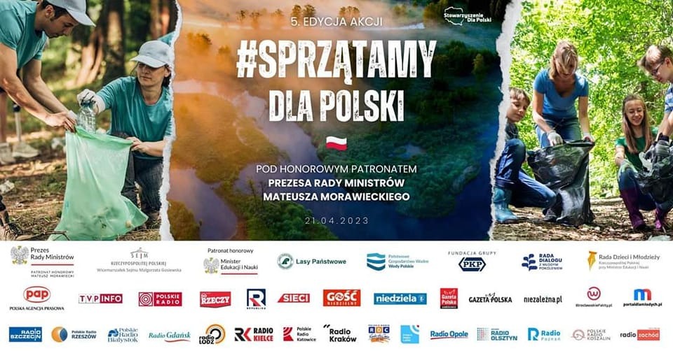 Plakat informujący o akcji #SprzątamyDlaPolski