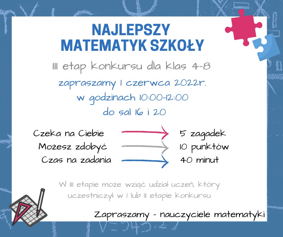 Najlepszy Matematyk Szkoły - II etap konkursu - Obrazek 1