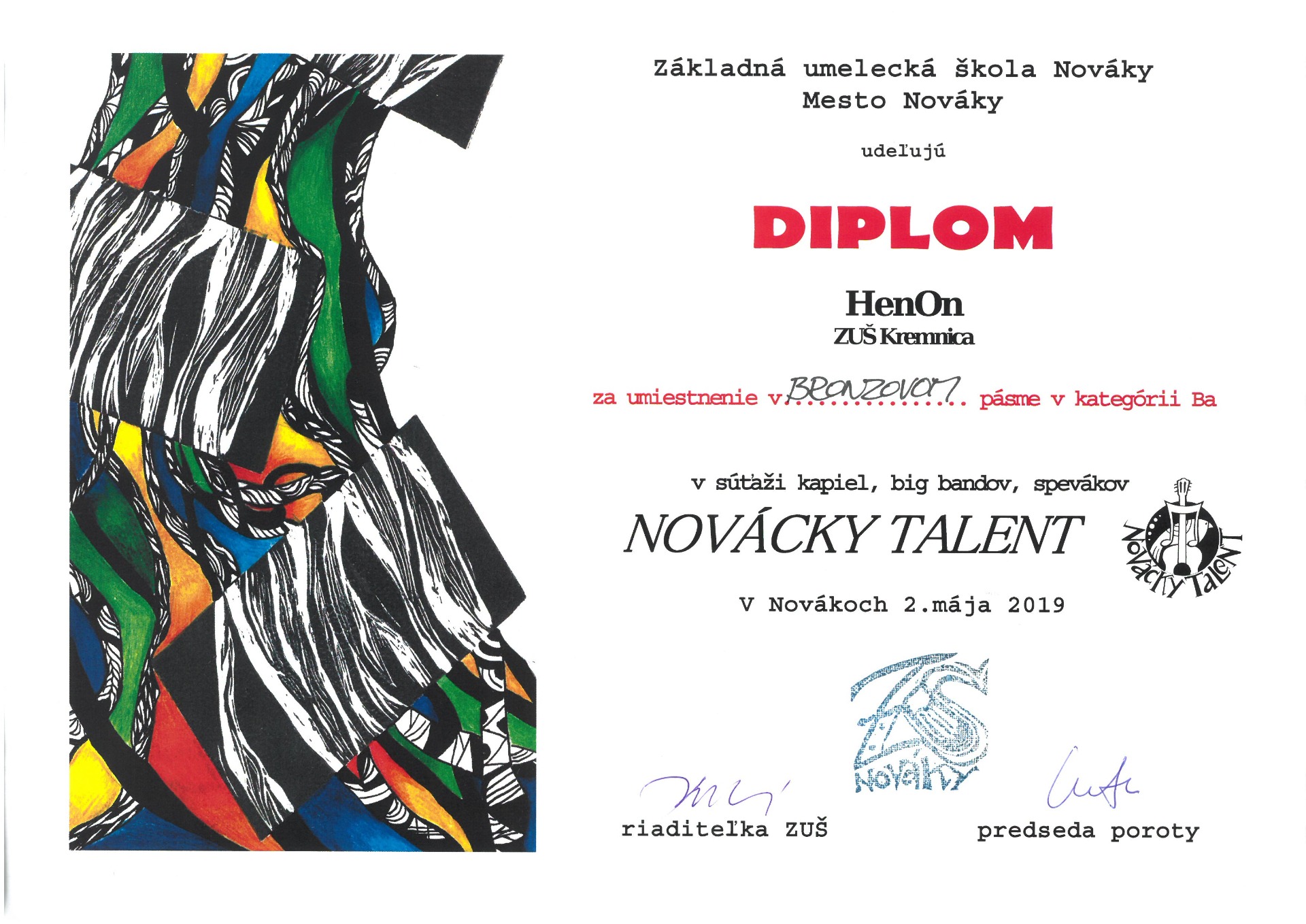 Gratulujeme skupine HenOn za umiestnenie v bronzovom pásme v súťaži Novácky talent - Obrázok 1
