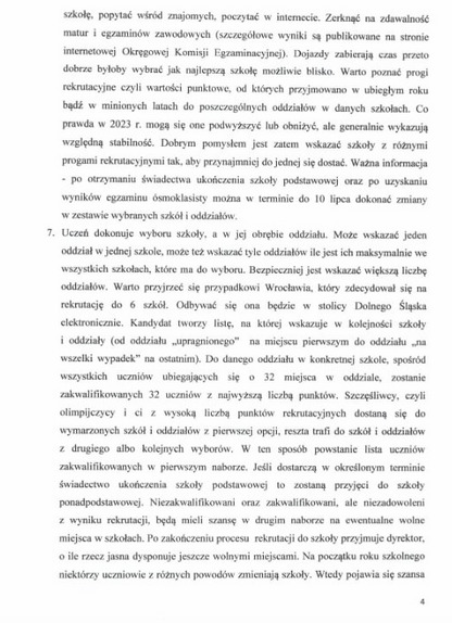 List Dolnośląskiego Kuratora Oświaty w sprawie rekrutacji - Obrazek 4