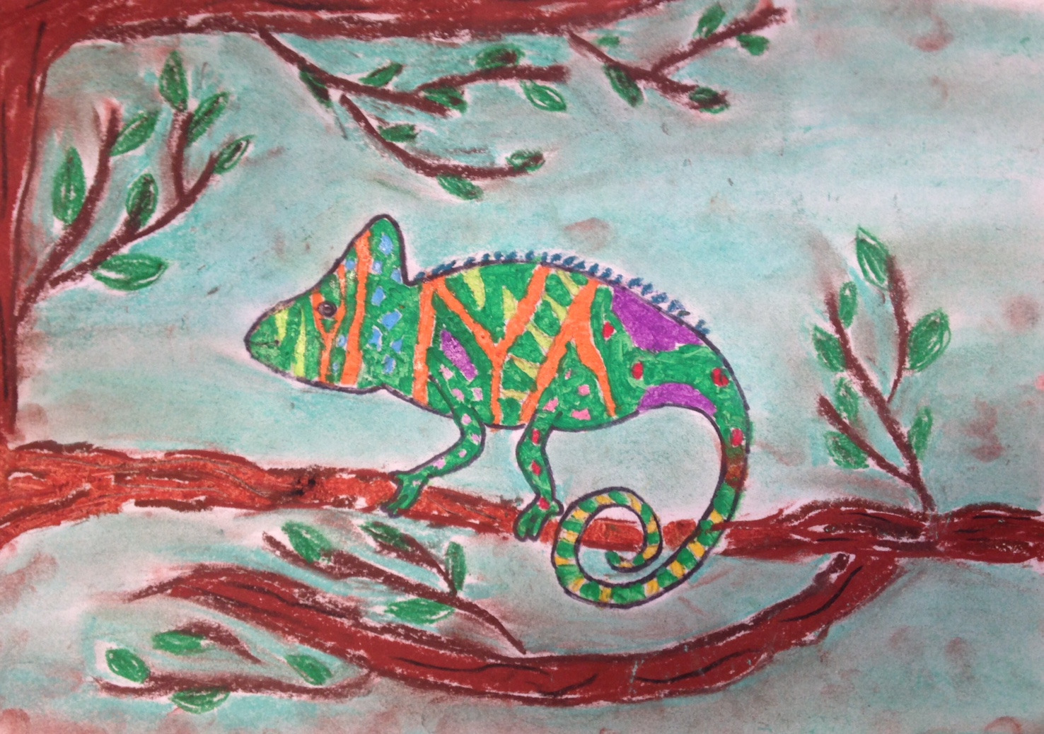 Kameleony -prace plastyczne uczniów klasy 4a - Obrazek 5