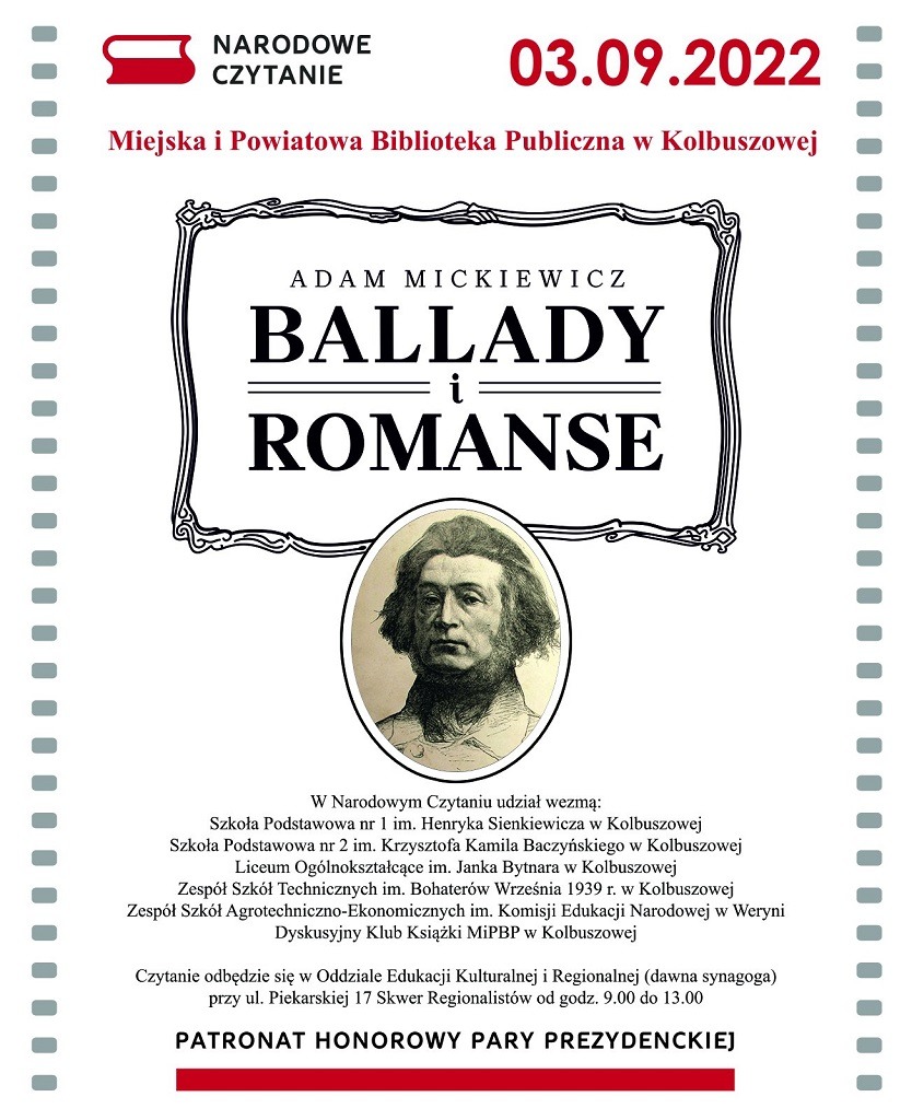 Narodowe czytanie "Ballad i romansów" Adama Mickiewicza - Obrazek 1