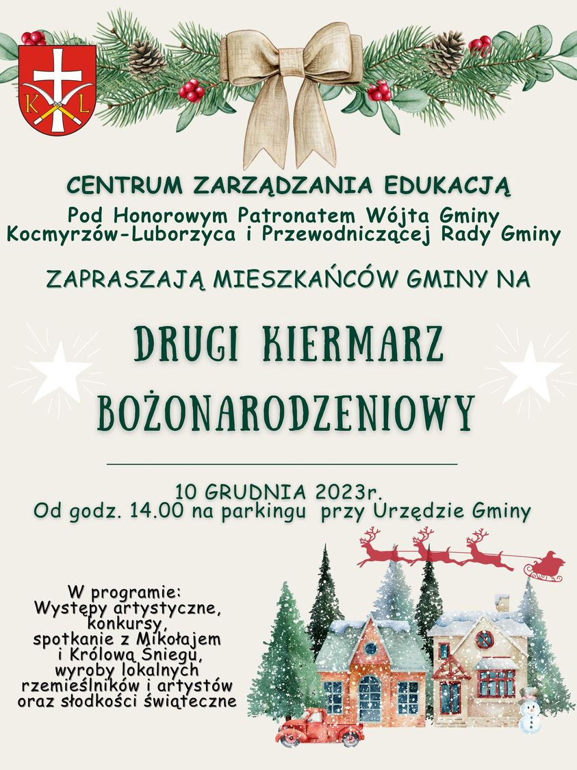 Drugi Kiermasz Bożonarodzeniowy w Gminie Kocmyrzów - Luborzyca!🌲 - Obrazek 1