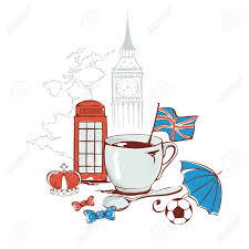 Funny Vector Illustration With Symbols Of United Kingdom -- English Tea  Royalty Free SVG, Cliparts, Vectors, And Stock Illustration. Image 54509360.