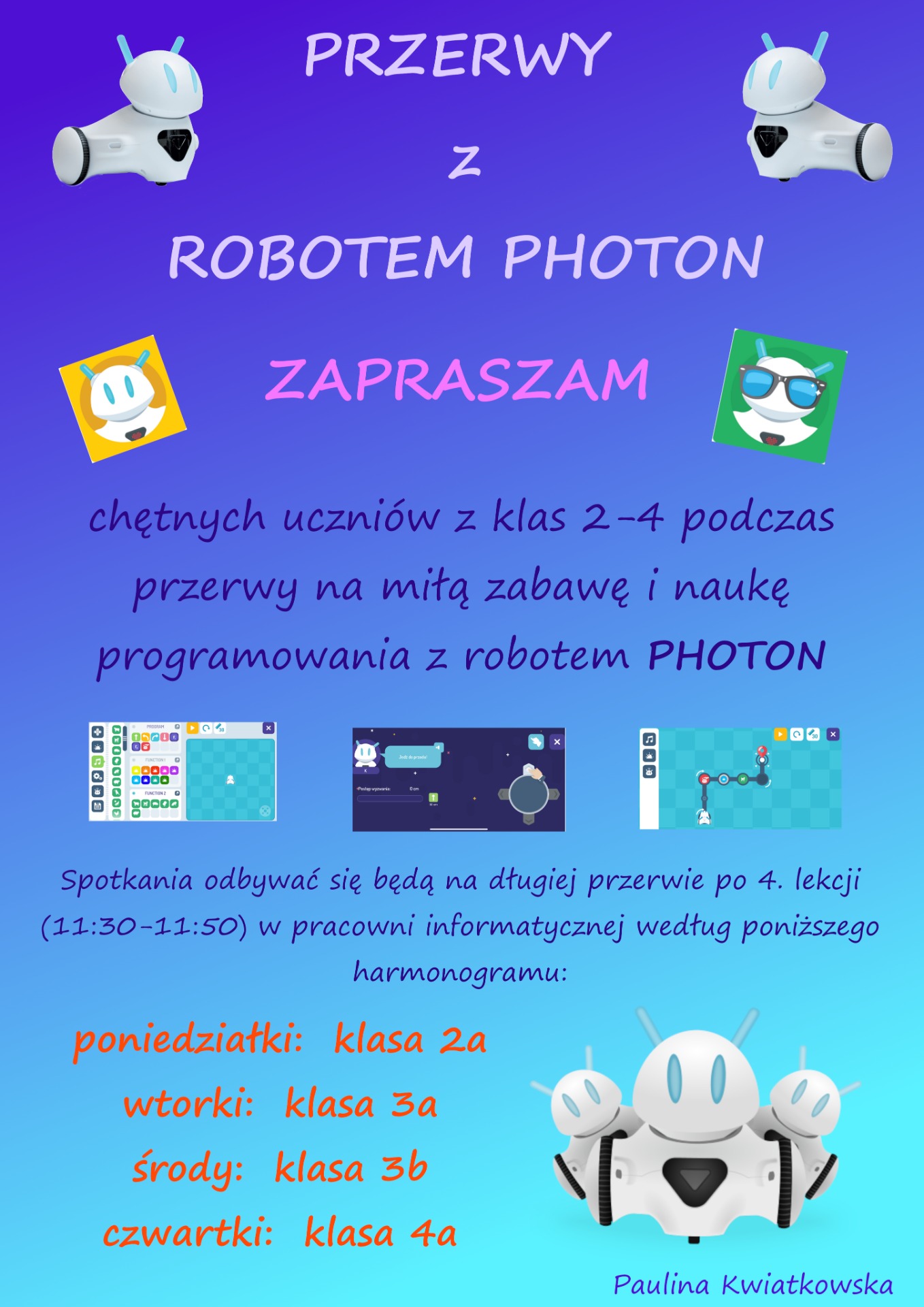 Przerwy z robotem Photon - Obrazek 1